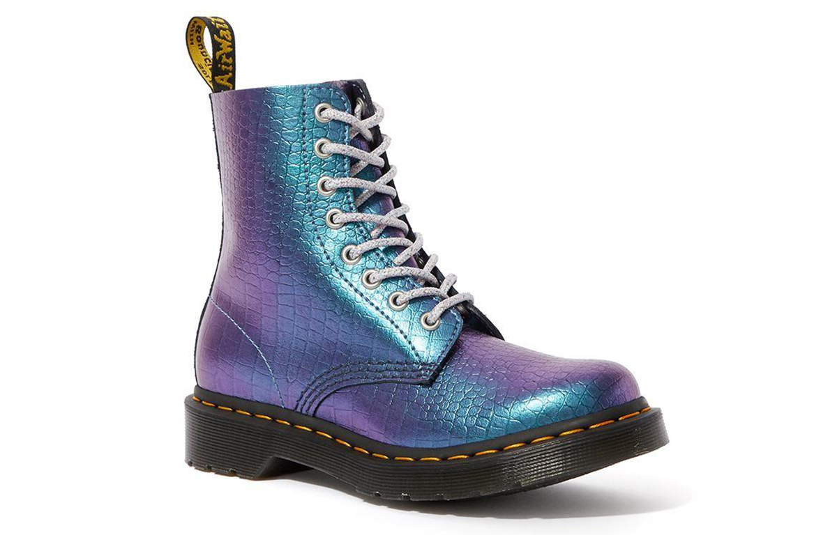 Order Dr. Martens 1460 Pascal Cuero Metálico Cocodrilo 'Morado Azul' 25724400
