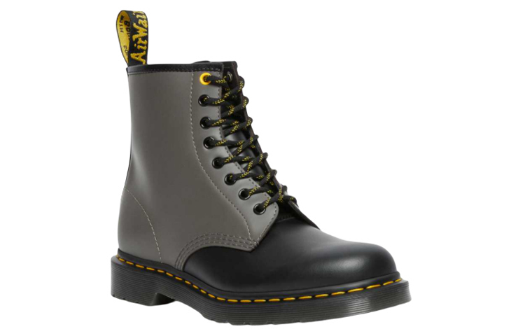 Order Dr. Martens 1460 Sepatu Boot Kulit Clash Abu-Hitam Tali 27538001