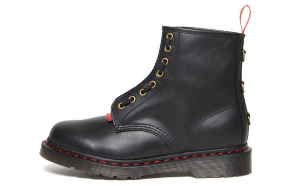 Dr. Martens 1460 Year of the Rabbit Leather Lace Up Boots 'Black Red' 30556004