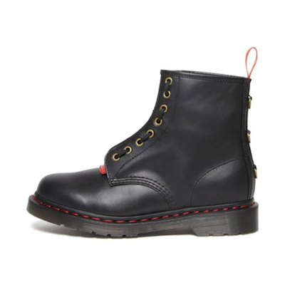 Dr. Martens 1460 Year of the Rabbit Leather Lace Up Boots 'Black Red'