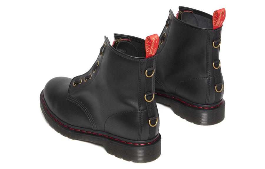 Purchase Dr. Martens 1460 Kulit Tahun Kelinci Sepatu Hitam Merah 30556004