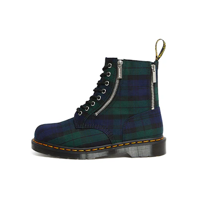 Dr. Martens 1460 Zip Tartan Lace Up Boots 'Blue Green'