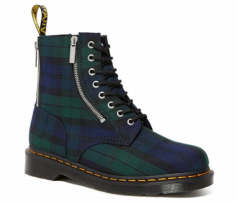 Dr. Martens 1460 Zip Tartan Lace Up Boots 'Blue Green' 26212758 Order Dr. Martens 1460 Zip Tartan Lace Up Boots 'Blue Green' 26212758