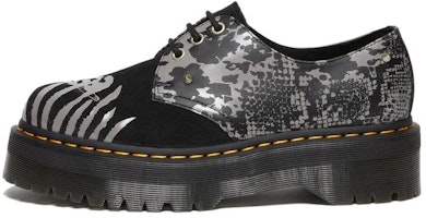 Dr. Martens 1461 Animal Clash Leather & Suede Platform Shoes 'Black Grey' 27695001 Dr. Martens 1461 Animal Clash Leather & Suede Platform Shoes 'Black Grey' 27695001
