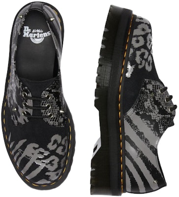 Dr. Martens 1461 Animal Clash Leather & Suede Platform Shoes 'Black Grey' 27695001 Shop Dr. Martens 1461 Animal Clash Leather & Suede Platform Shoes 'Black Grey' 27695001