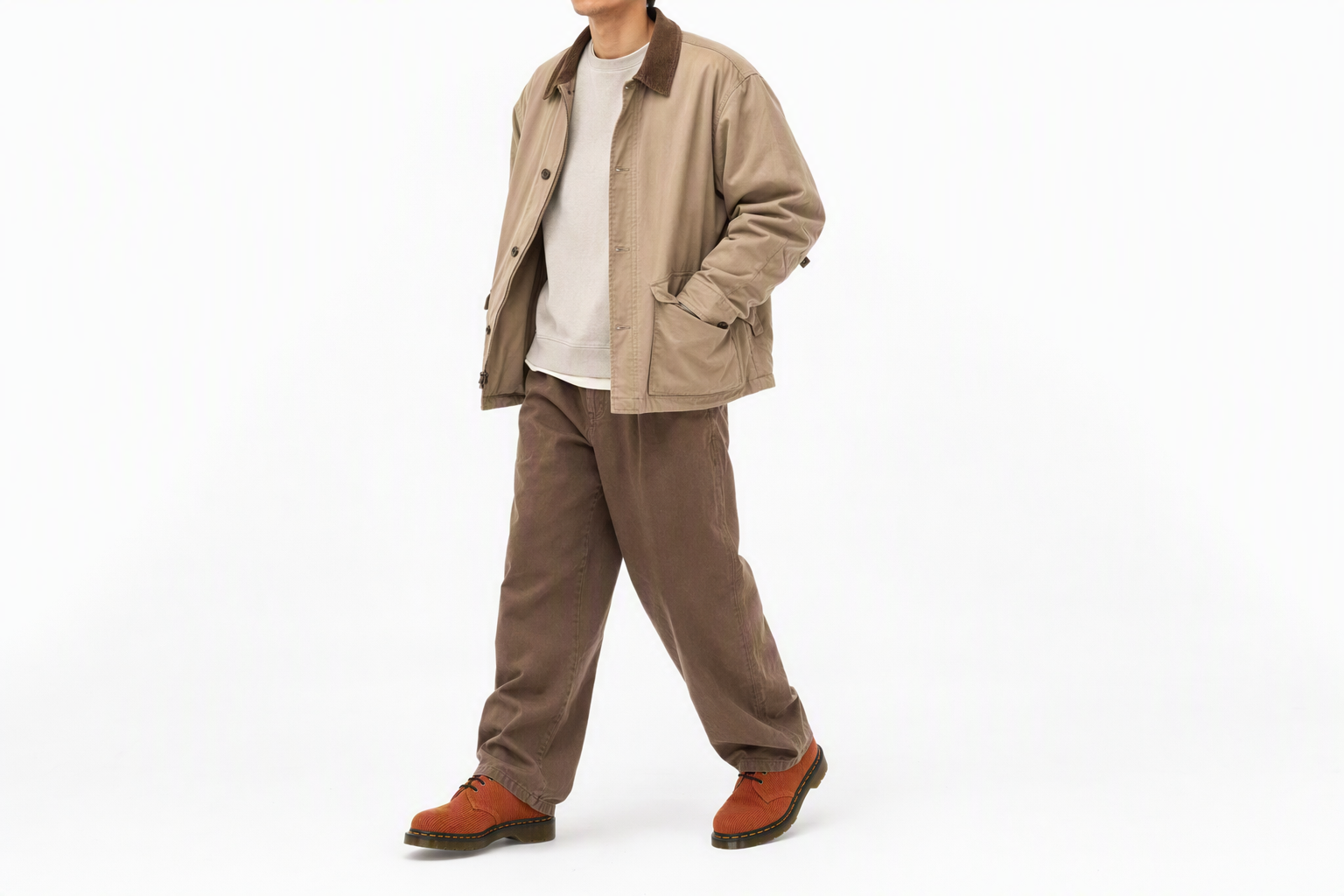 Order 馬汀博士 Dr.Martens 1461 系列 棉布 燈芯絨系帶 休閒單鞋 男女同款 橘色