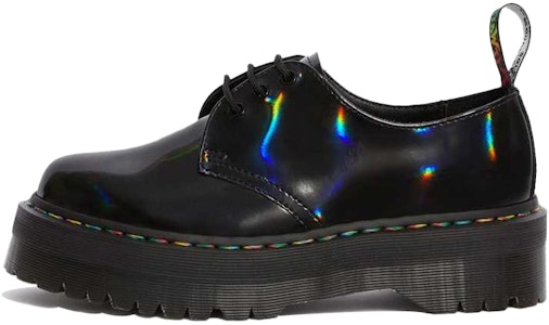 马丁大夫 1461 厚底黑彩虹漆皮鞋 25053001 Buy 马丁大夫 1461 厚底黑彩虹漆皮鞋 25053001