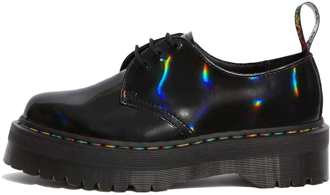 马丁大夫 1461 厚底黑彩虹漆皮鞋 25053001 Buy 马丁大夫 1461 厚底黑彩虹漆皮鞋 25053001