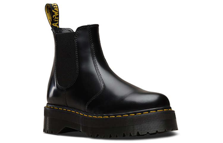 Lookbook Dr. Martens 2976 Bottines Chelsea Plateforme Cuir Noir Poli 24687001