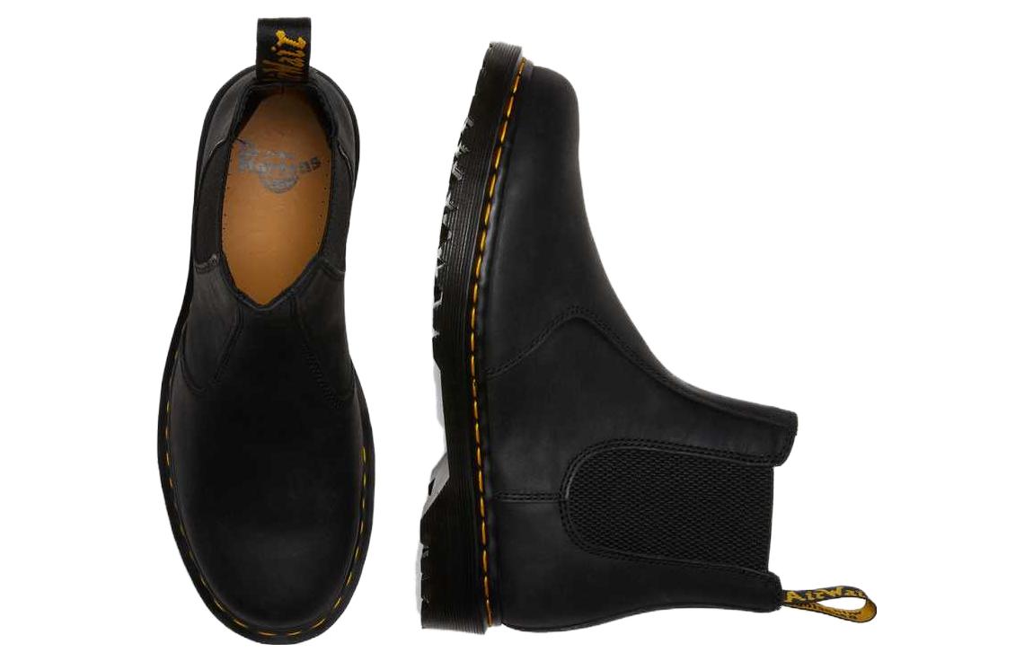 Shop Dr.Martens馬汀博士 皮革 舒適休閒 短筒 切爾西靴 男女同款 黑色