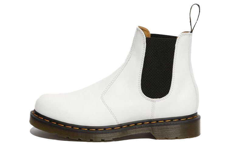 Dr. Martens 2976 Yellow Stitch Smooth Leather Chelsea Boots 'White' 26228100
