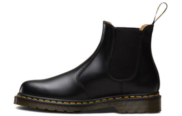 Dr. Martens 2976 Yellow Stitch Smooth Leather Chelsea Boot 'Black' 22227001