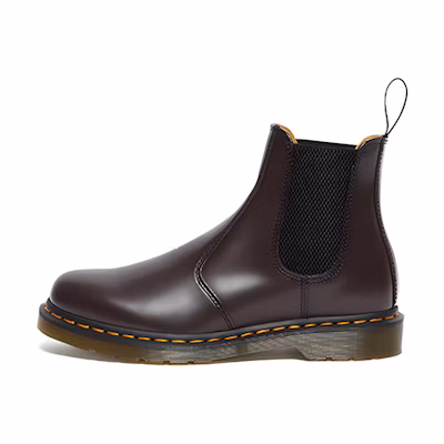 Dr. Martens 2976 Yellow Stitch Smooth Leather Chelsea Boot 'Burgundy'