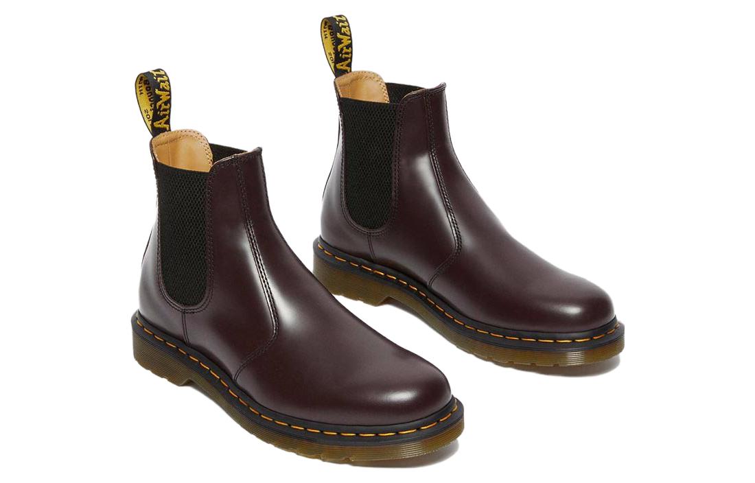 Shop Dr. Martens 2976 Yellow Stitch Smooth Leather Chelsea Boot 'Burgundy' 27280626