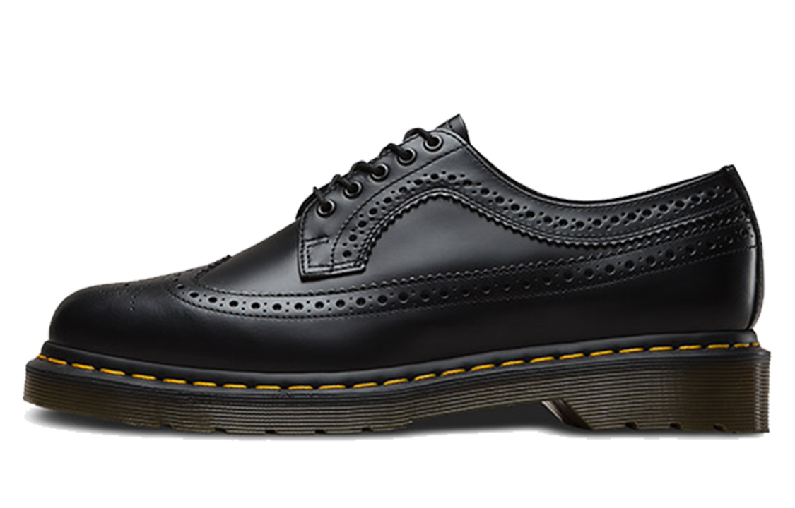 Dr. Martens 3989 Smooth Leather Brogue 'Black Yellow Stitch' 22210001