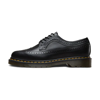 Dr. Martens 3989 Smooth Leather Brogue 'Black Yellow Stitch'