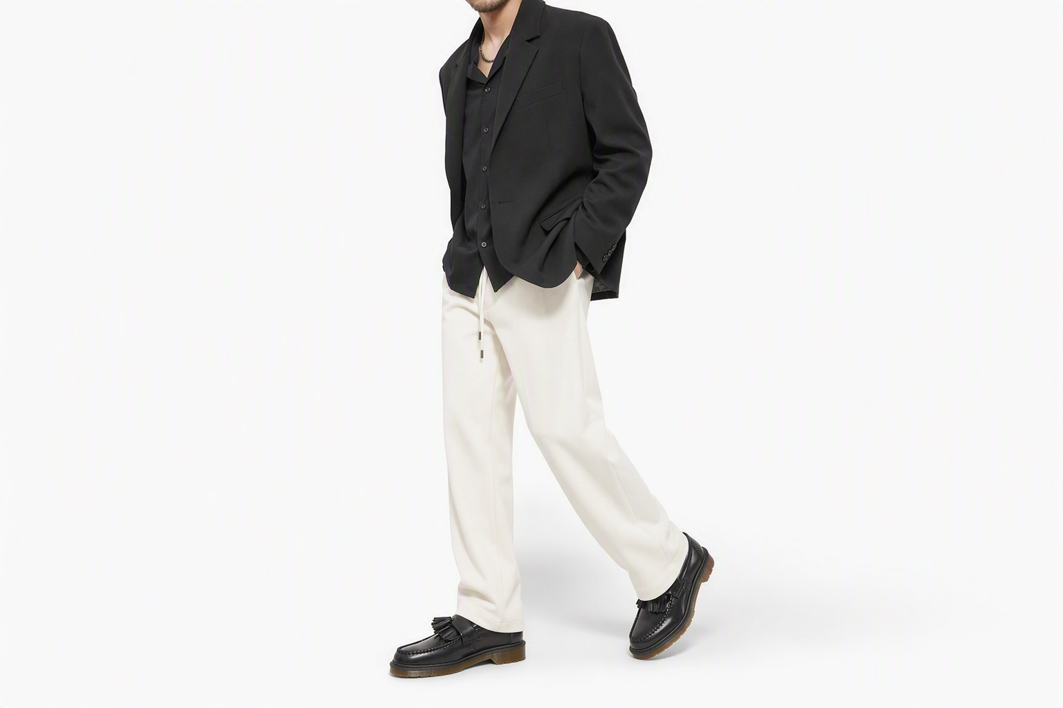 Order 馬汀博士 Dr. Martens Adrian 皮革 流蘇 英倫風 厚底鞋 男女同款 黑色