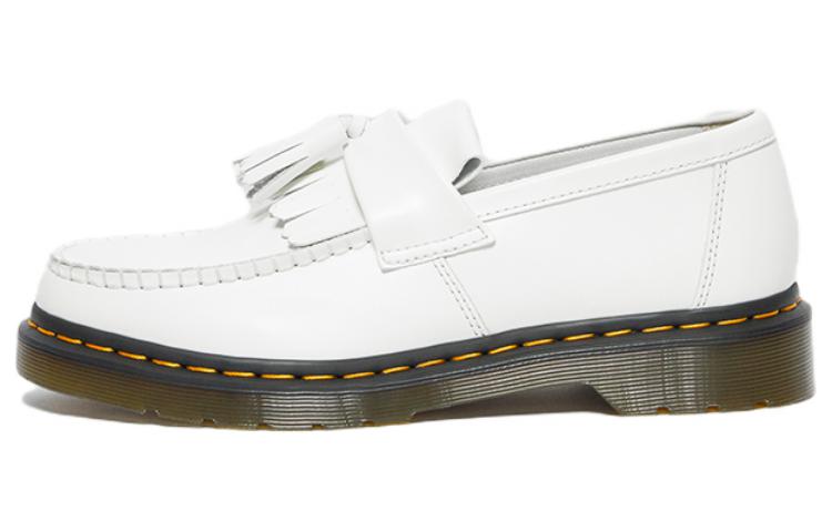 Dr. Martens Adrian Yellow Stitch Leather Tassel Loafers 'White'