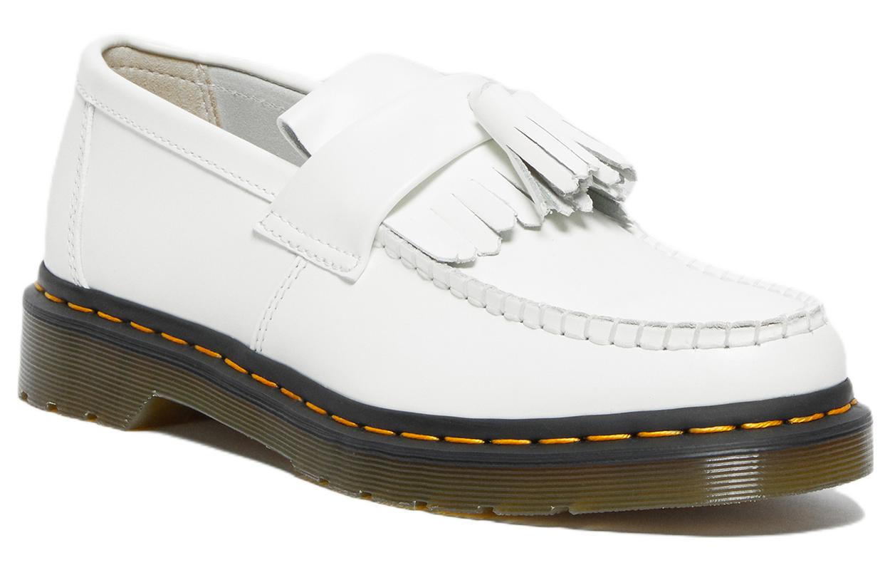 Dr. Martens Adrian Yellow Stitch Leather Tassel Loafers 'White' 圖 2