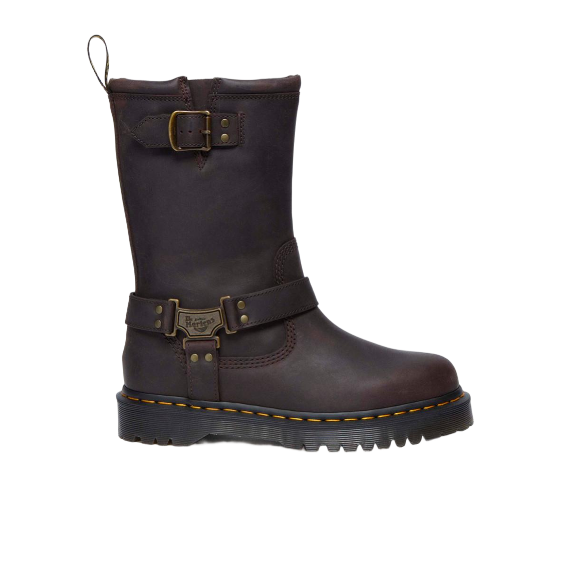 Dr. Martens Anistone High Leather Biker Boot 'Dark Brown' 31901201
