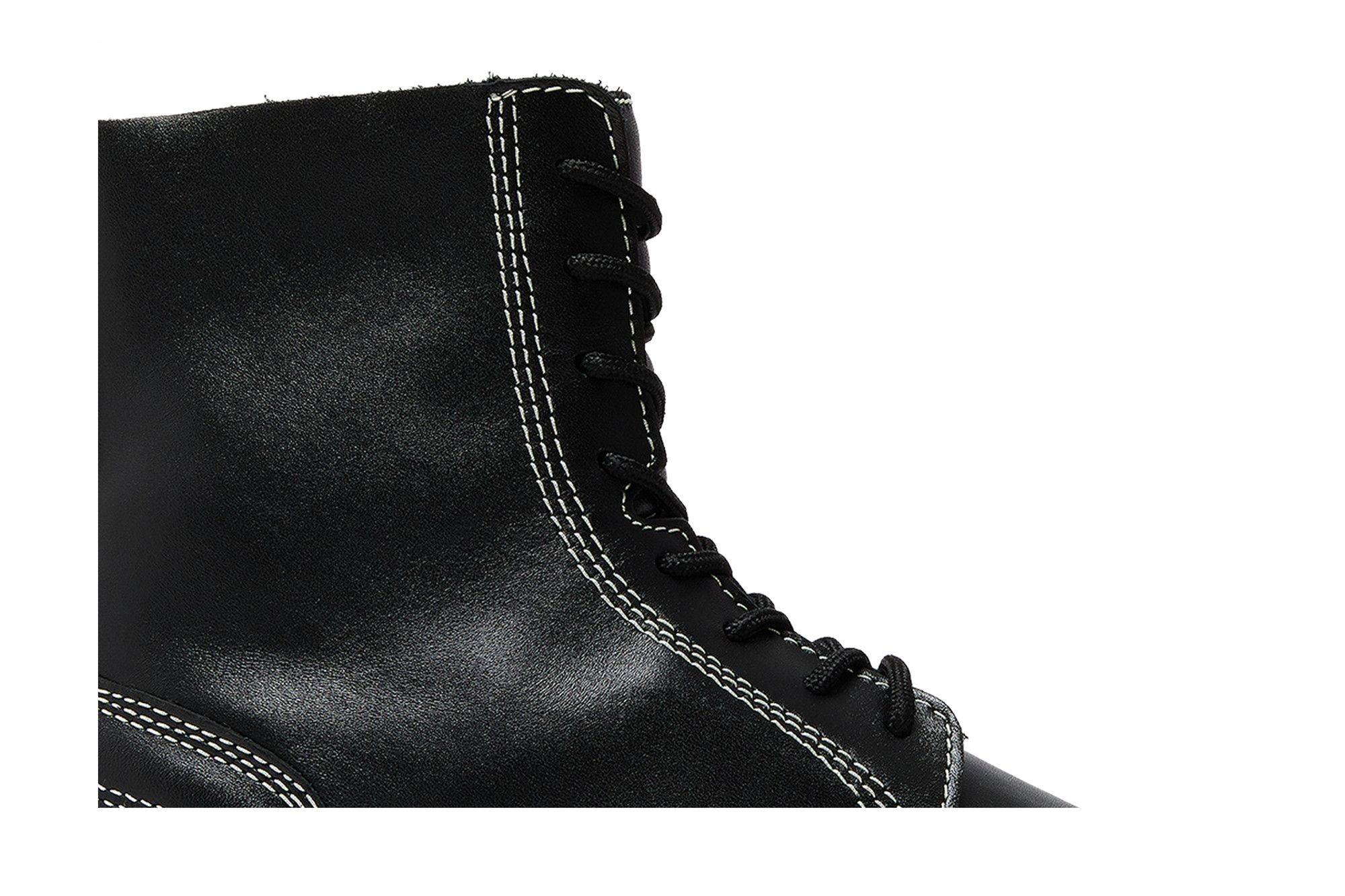 Lookbook 马丁靴 Audrick 白缝黑色皮革厚底系带靴 27810001