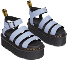 Lookbook Dr.Martens 馬汀博士 Blaire Quad Pisa 皮革 柔軟舒適透氣厚底 時尚涼拖 男女同款 湛藍