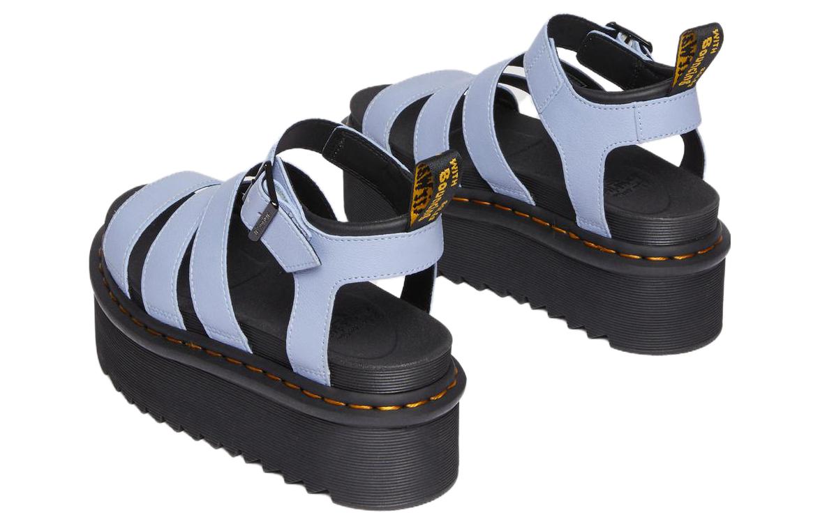 Shop Dr.Martens 馬汀博士 Blaire Quad Pisa 皮革 柔軟舒適透氣厚底 時尚涼拖 男女同款 湛藍