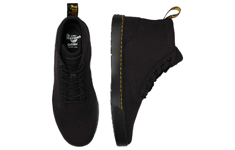 Lookbook 马汀博士黑色帆布Cairo Chukka靴 26216001