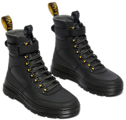 Dr. Martens Combs Tech Coated Canvas Casual Boots 'Black Yellow' 27114001 Shop Dr. Martens Combs Tech Coated Canvas Casual Boots 'Black Yellow' 27114001