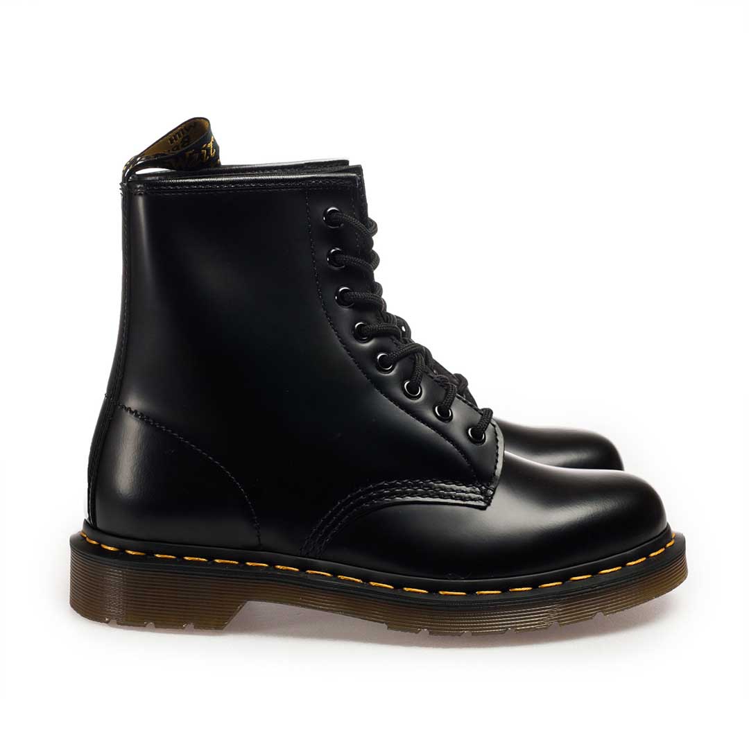 Dr. Martens Dr. Martens 8 Eye Boot - 10072004 Black Leather Ankle Boots Plain Black Noodles SC1460UU-01