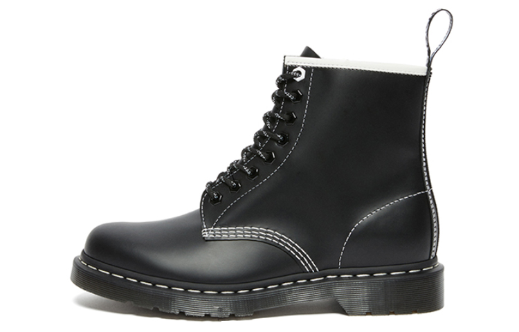 Dr. Martens Dr.Martens 1460 Contrast Stitch Leather Lace Up Boots 'Black Smooth Leather'