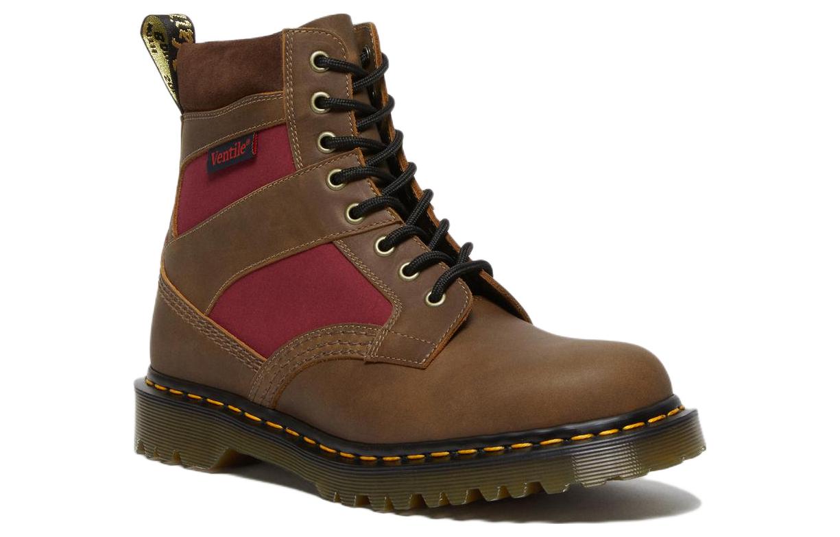 Order Botas Dr. Martens 1460 Hecho en Inglaterra Panel Acolchado 'Brown Dockyard Oxblood' 27775203