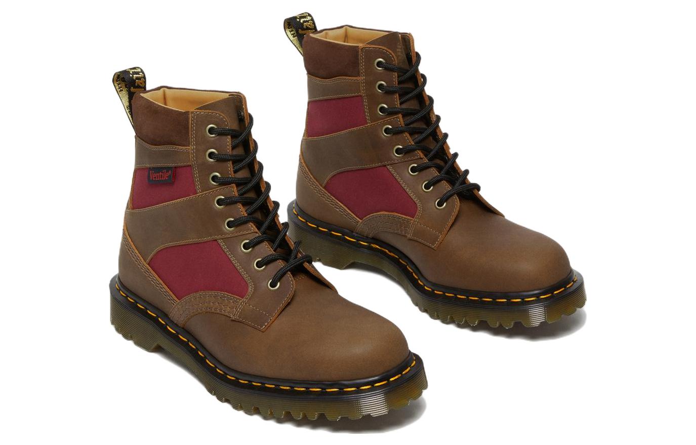 Lookbook Botas Dr. Martens 1460 Hecho en Inglaterra Panel Acolchado 'Brown Dockyard Oxblood' 27775203