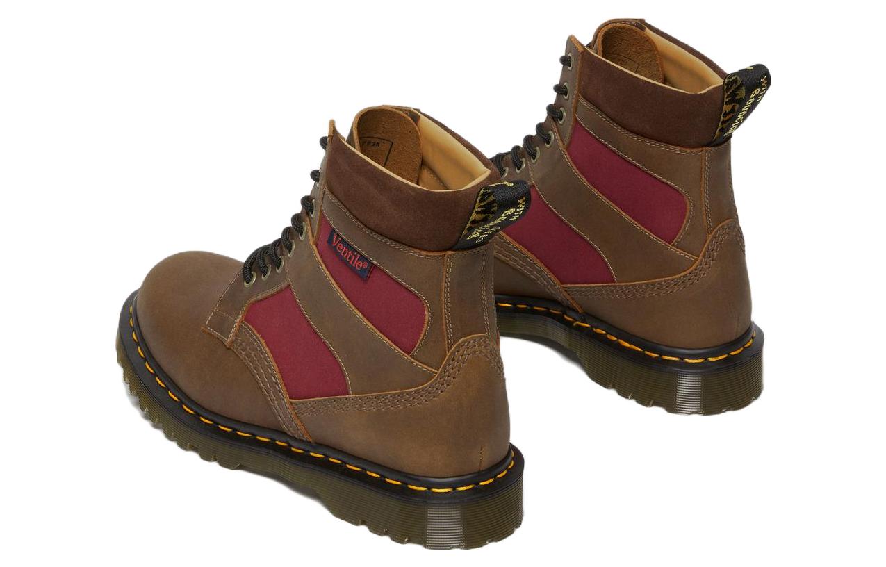 Shop Botas Dr. Martens 1460 Hecho en Inglaterra Panel Acolchado 'Brown Dockyard Oxblood' 27775203