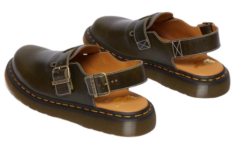 Shop Dr. Martens Jorge Made in England Leder-Slingback-Pantoletten ''Dunkelgrün'' 30939275