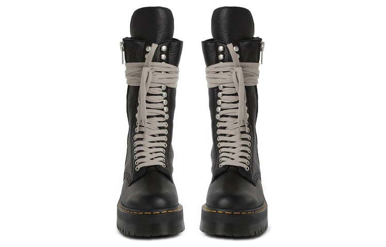 Shop Sepatu Boots Dr. Martens x Rick Owens 1918 Bahan Kulit Platform 'Hitam' 27979001