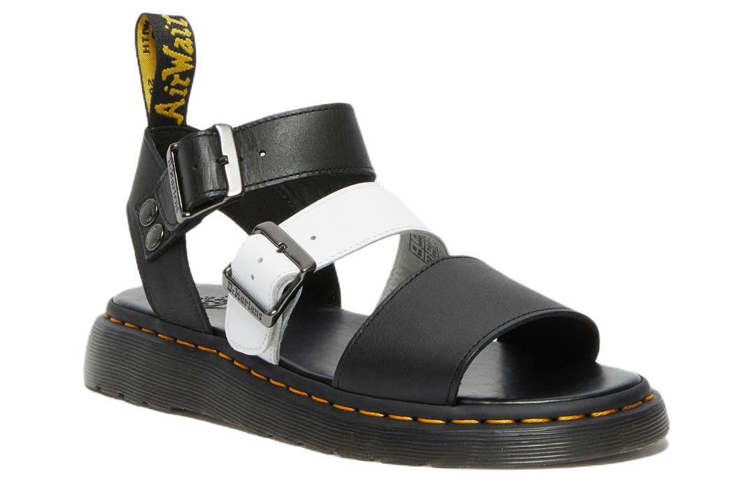 Order 馬丁博士對比色皮革帶涼鞋「黑白」款 27260009