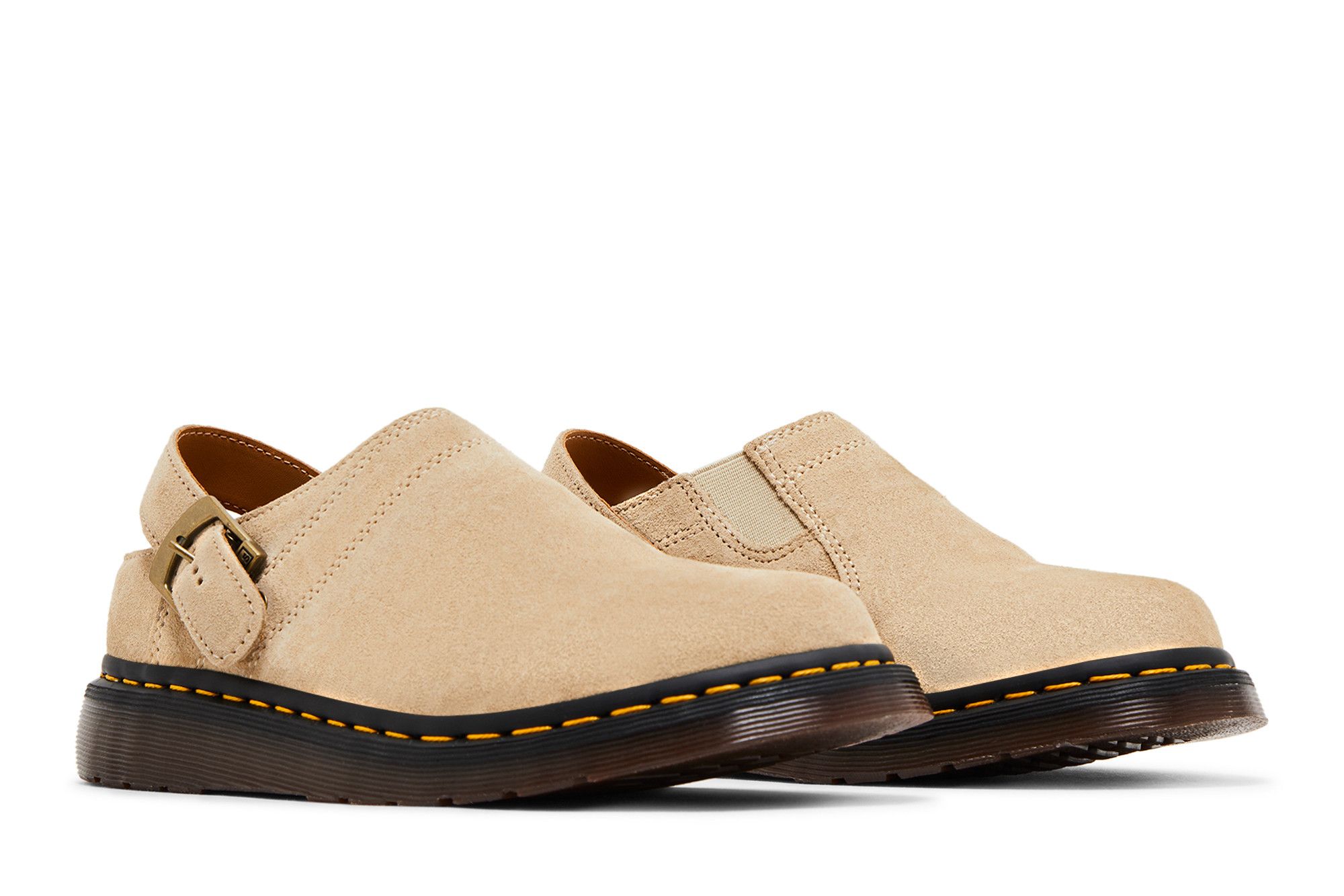 Cheap Dr. Martens Isham 沙漠绿洲麂皮穆勒鞋「羊皮纸米色」 31734292