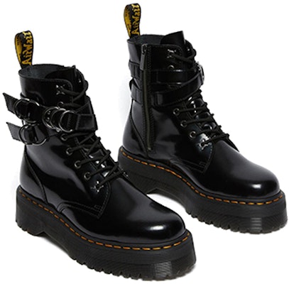 Dr.Martens/馬汀博士 Jadon 環扣漆皮拉鍊馬丁靴 男女同款 黑色 Lookbook Dr.Martens/馬汀博士 Jadon 環扣漆皮拉鍊馬丁靴 男女同款 黑色