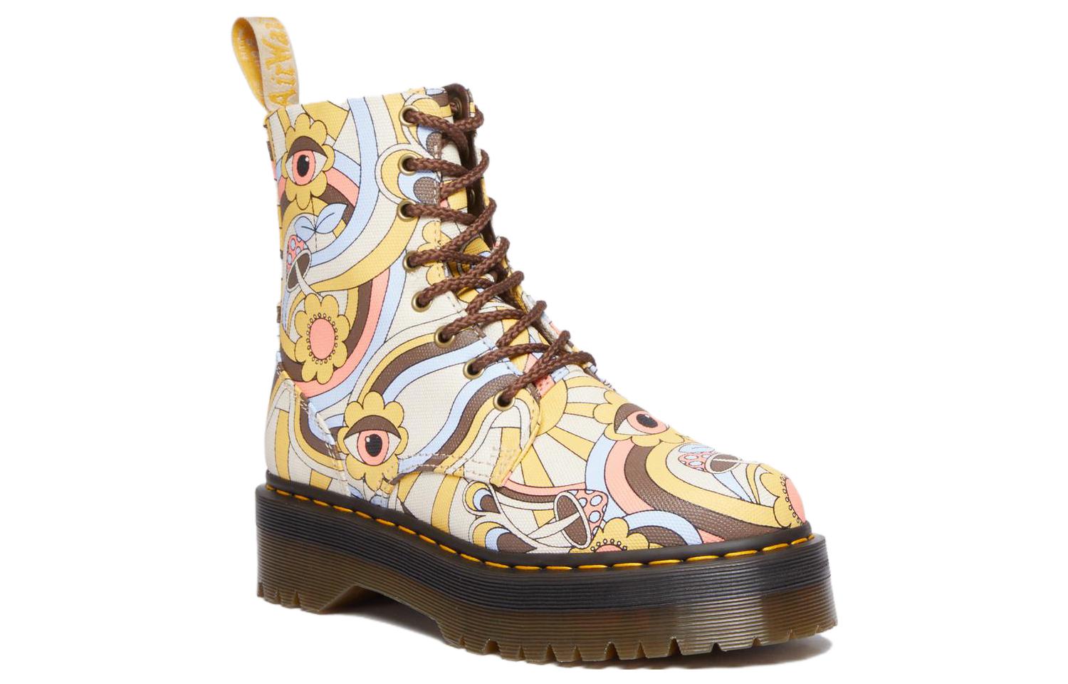 Order Dr.Martens馬丁博士 JADON RETRO RAY 帆布 舒適圓頭厚底 短筒 馬丁靴 男女款 塗鴉