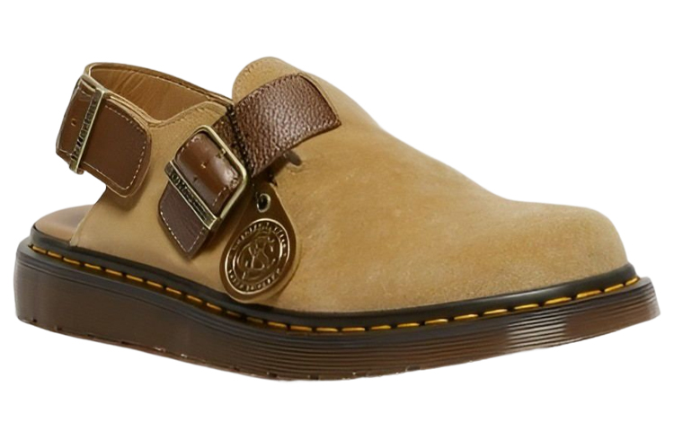 Order Dr. Martens/馬汀博士 Jorge 英產系列 絨面麂皮扣帶涼鞋 男女同款 棕色