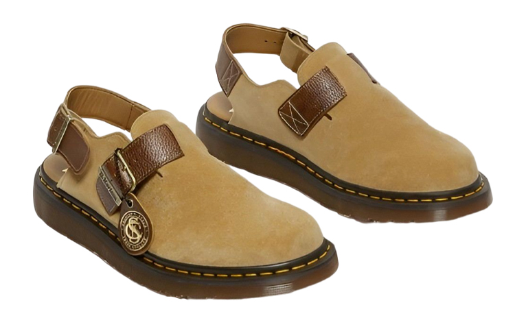 Lookbook Dr. Martens/馬汀博士 Jorge 英產系列 絨面麂皮扣帶涼鞋 男女同款 棕色