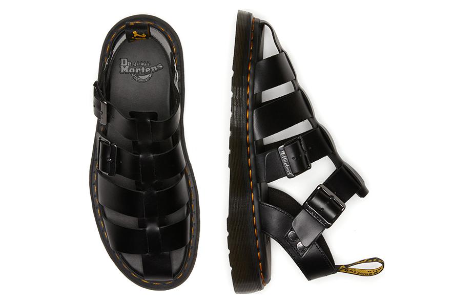 Purchase Dr.Martens 馬汀博士 皮革 柔軟舒適鏤空 羅馬涼鞋 男女同款 黑色