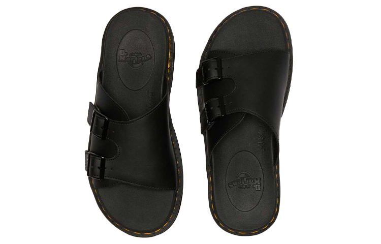 Lookbook ドクターマーチン レザーカジュアルファッションスライド 'ブラック' 25764001 25764001