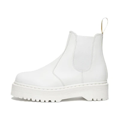 Dr. Martens Leather Chelsea Boots 'White Platform'