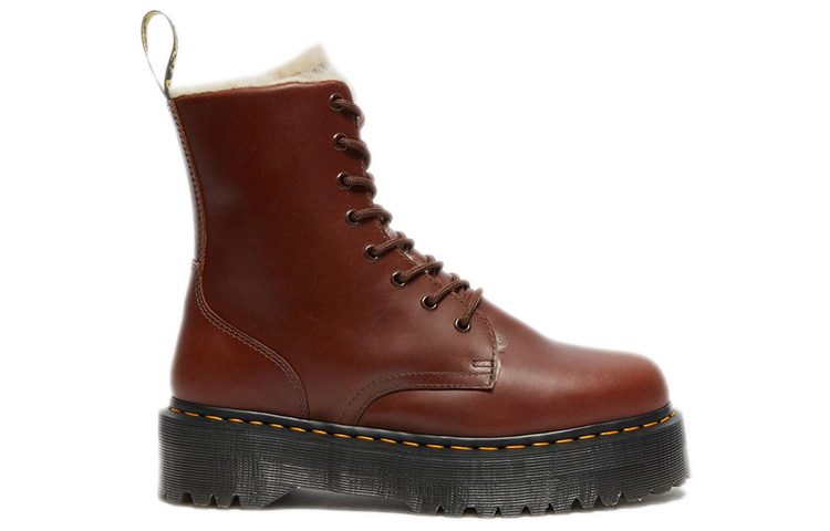 Order Dr. Martens Leather Mid-Top Boots with Faux Fur Lining 'Brown' 27034403