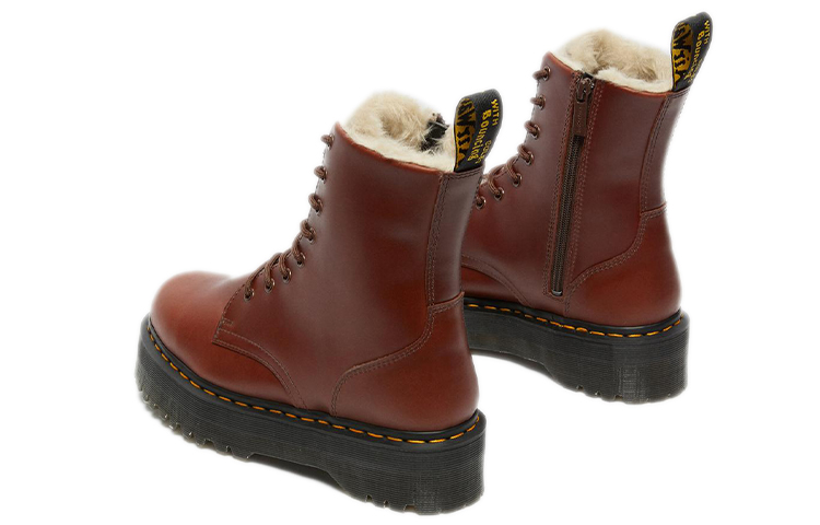Purchase Dr. Martens Leather Mid-Top Boots with Faux Fur Lining 'Brown' 27034403