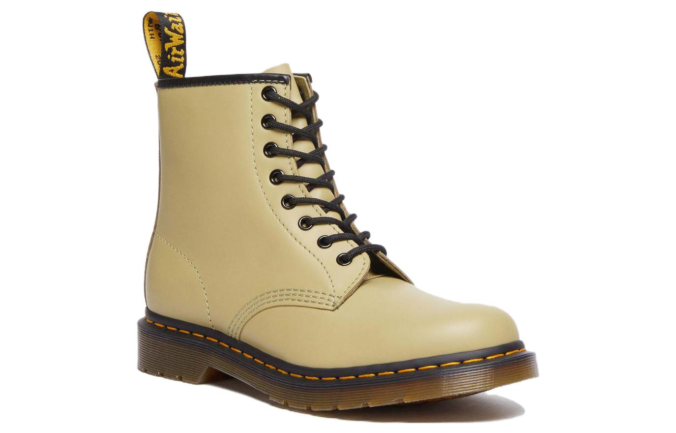 Dr. Martens Leather Plain Round Toe Lace-Up Ankle Boot 'Light Olive' 圖 2