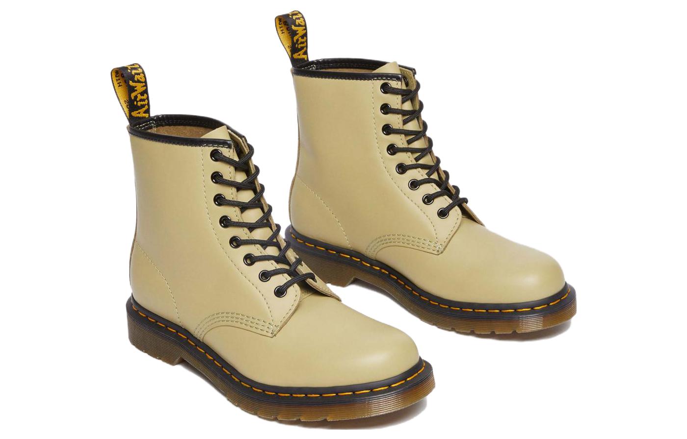 Dr. Martens Leather Plain Round Toe Lace-Up Ankle Boot 'Light Olive' 圖 3