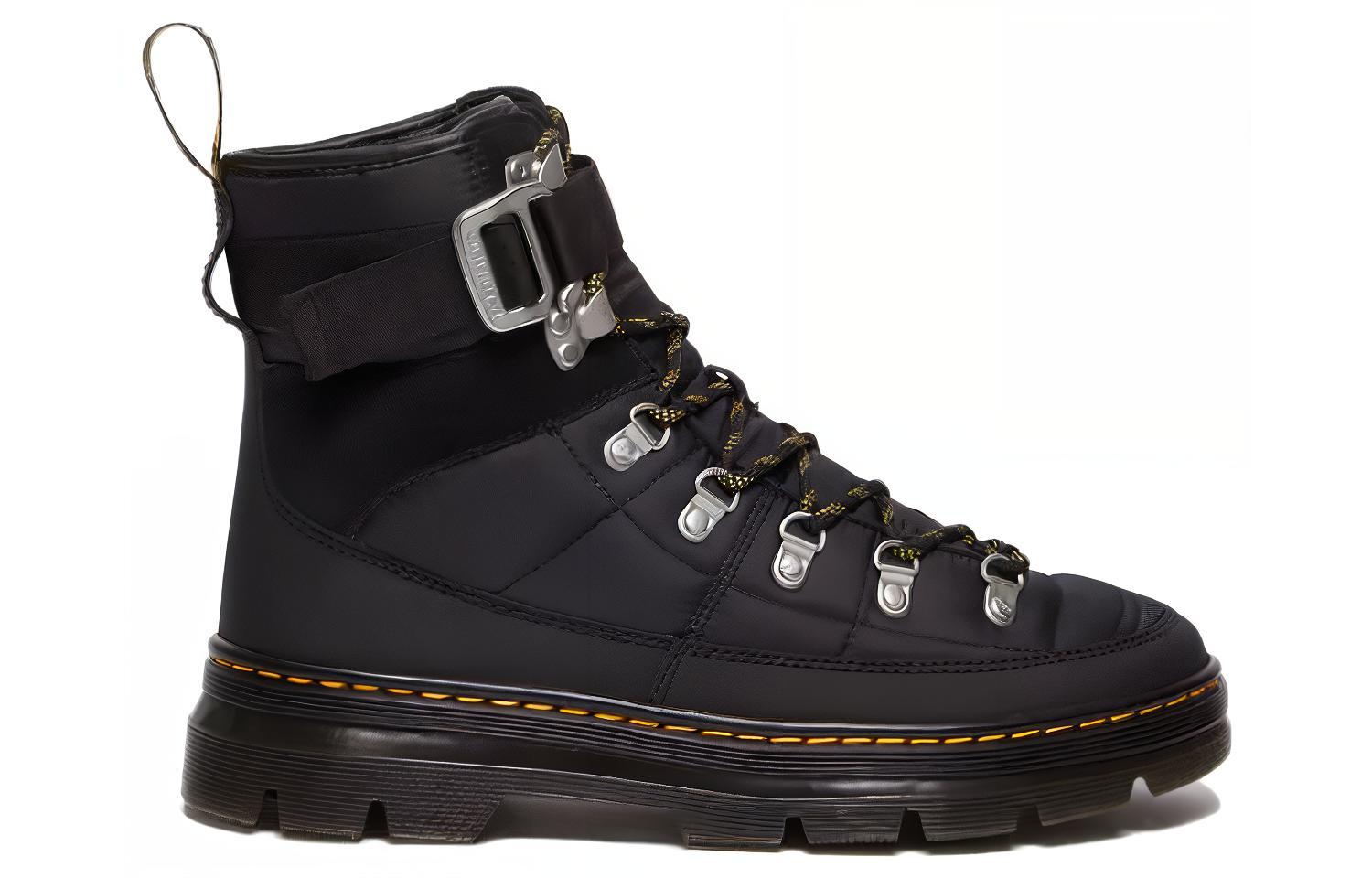 Order Dr.Martens 馬汀博士 皮革 圓頭厚底搭扣 中筒 馬丁靴 男女同款 黑色